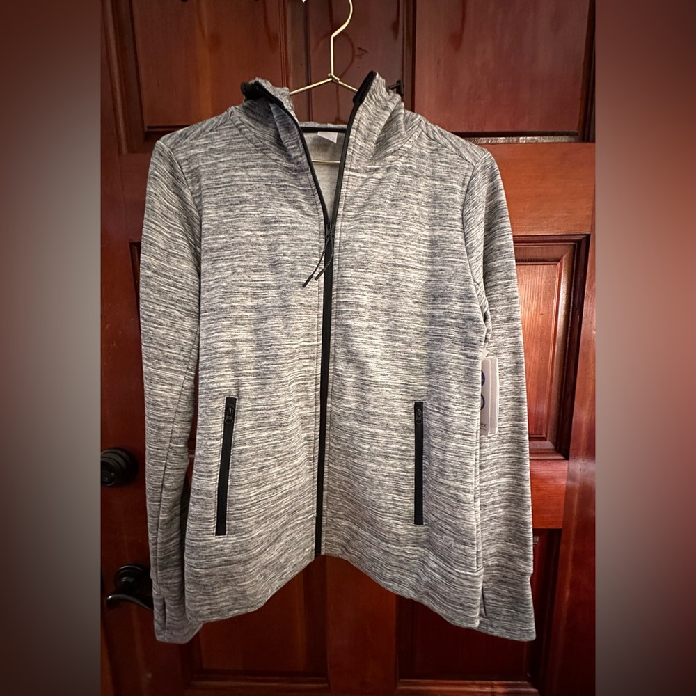 Gap Fit Full Zip Hoodie Size Small Black Heather